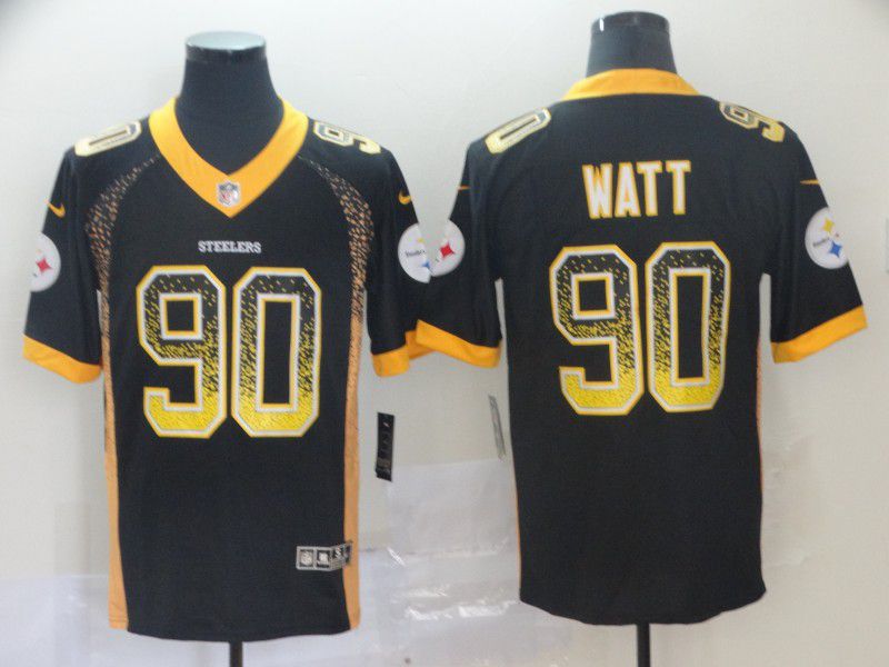 Men Pittsburgh Steelers #90 Watt Black Nike Drift Fashion Color Rush Limited NFL Jerseys->denver broncos->NFL Jersey